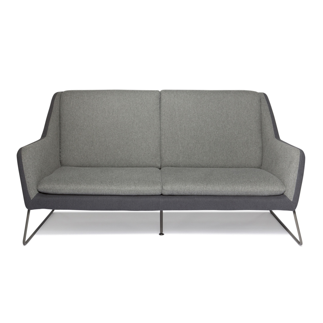 HJH Loungesofa LAGUN Kufengestell 3 Sitzer hellgrau/dunkelgrau