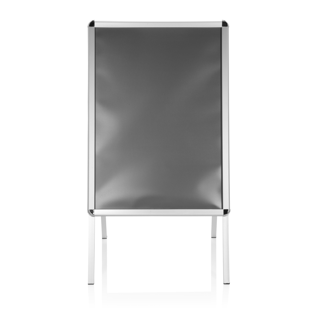 HJH Kundenstopper Gehwegaufsteller AGENDA II Aluminium silber