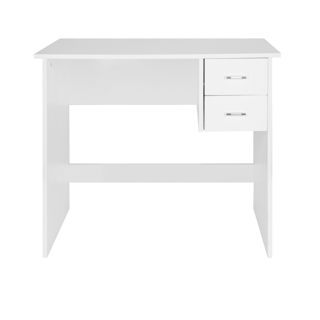 HJH Schreibtisch Computertisch BASIX I 90 x 48 cm mit 2 Schubladen weiß