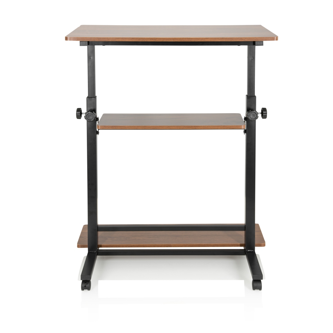 HJH Arbeitstisch Schreibtisch WORKSTATION II 50 x 80 cm schwarz walnuss