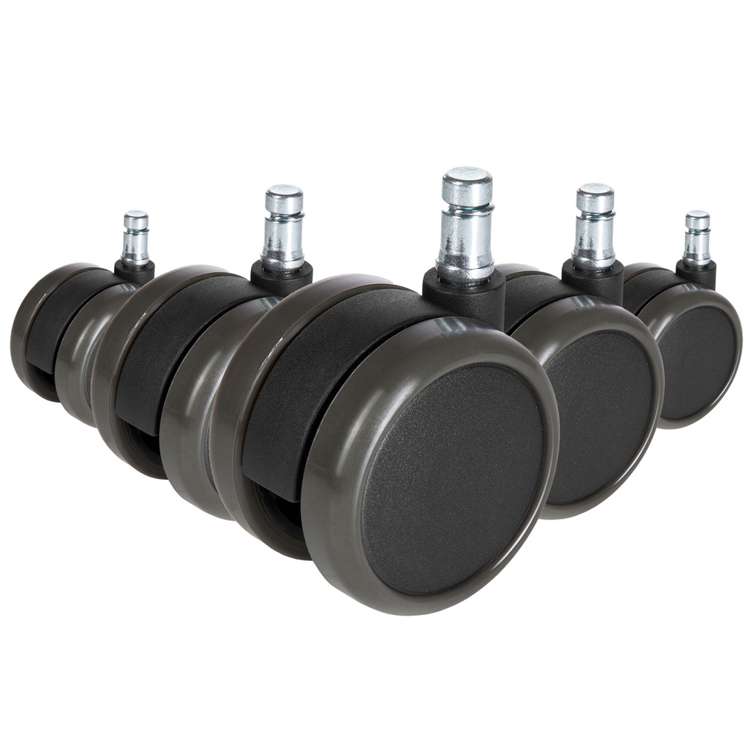 HJH 5x ungebremste Rollen ROLO FREE für Hartböden 11mm 65mm (5er Pack)