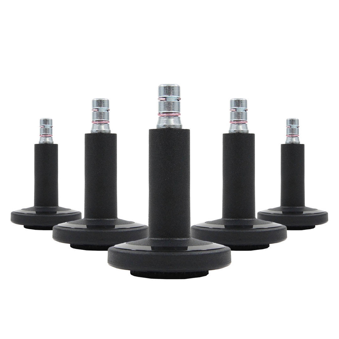 HJH 5x Bodengleiter STATO-M Stift 11 mm 60 mm Standfüße mit Filz schwarz (5er Pack)
