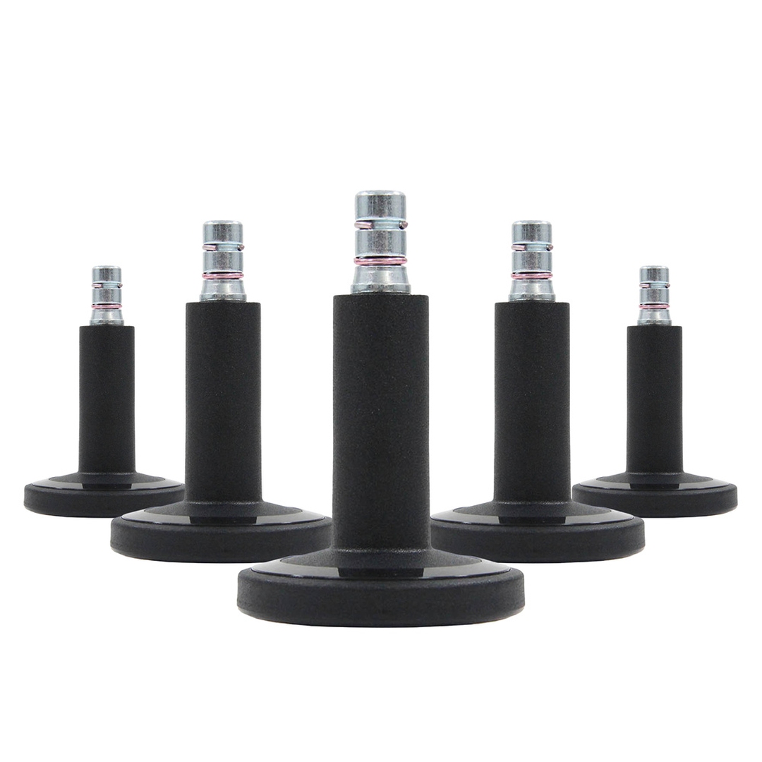 HJH 5x Bodengleiter STATO-M Stift 11 mm 60 mm Standfüße schwarz (5er Pack)