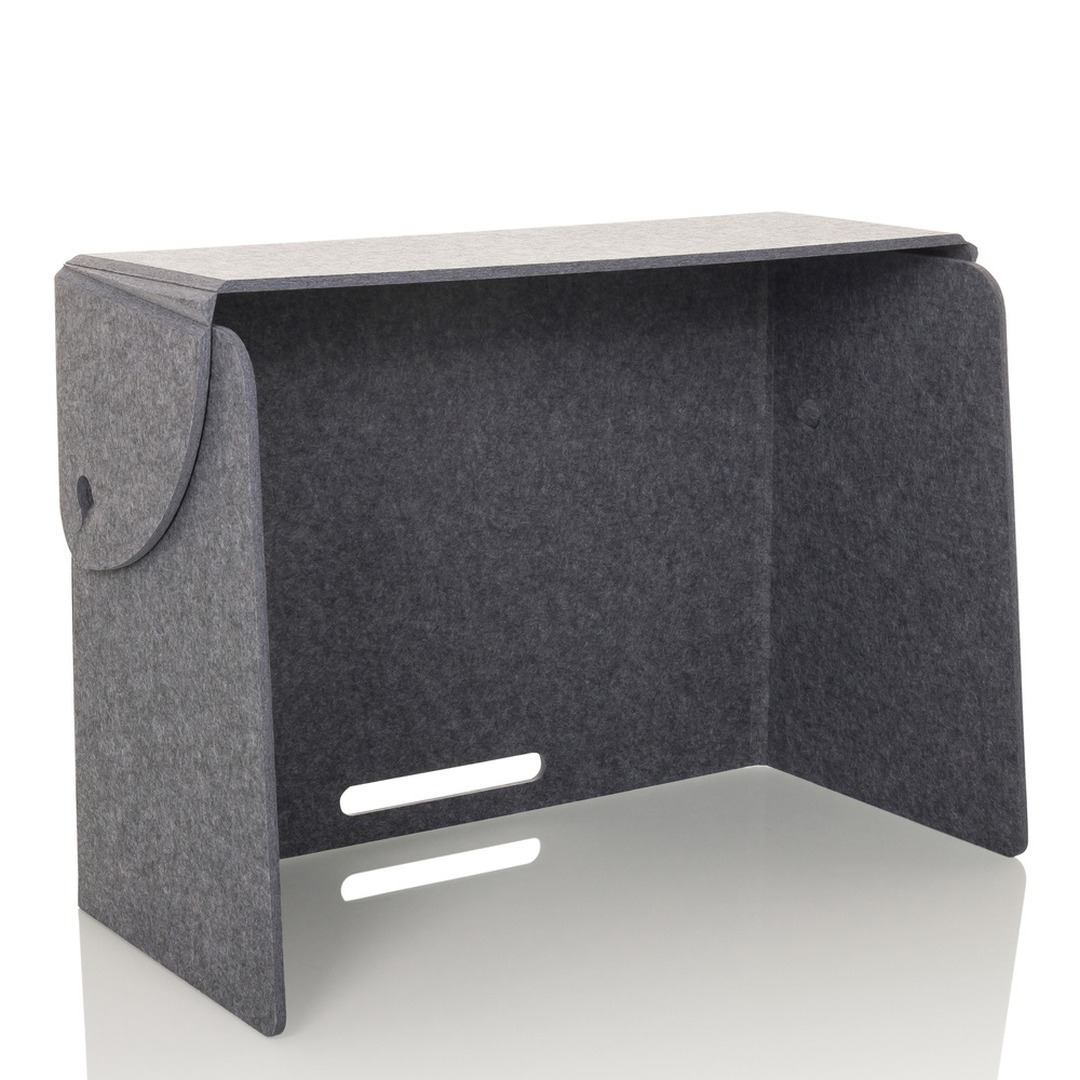 HJH Akustik Tischtrennwand FLEXMIUT FOLD 80x60x40 faltbar freistehend PET grau