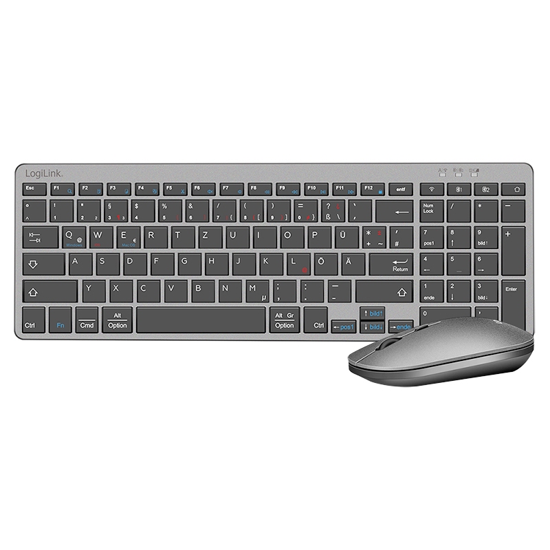 2direct 2,4 GHz Funk & BT 5.0 Dual-Mode Tastatur & Maus Set