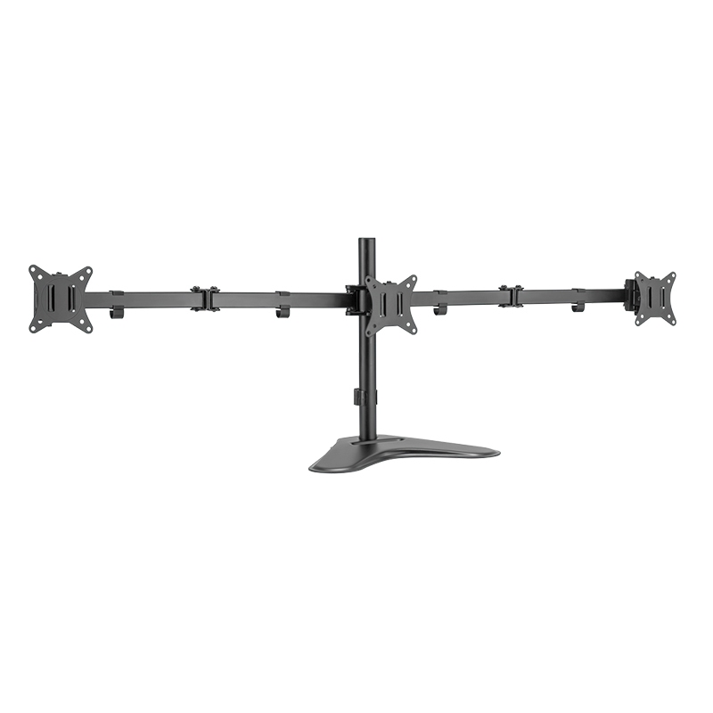 2direct 3-fach-Monitorständer 17–27" 7 kg je Arm max. Armlänge 658 mm mit Handyhalter