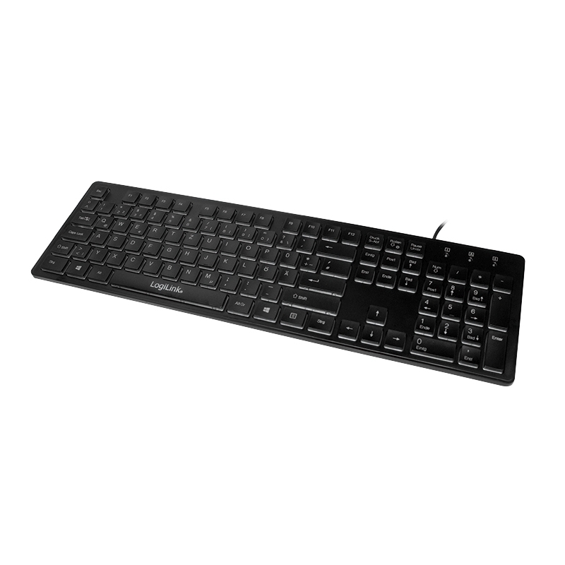 2direct Beleuchtete Tastatur USB LED Regenbogen-Hintergrundbeleuchtung schwarz