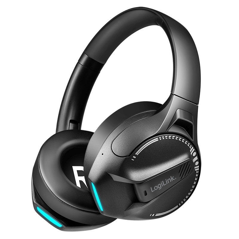 2direct BT 6.0 Gaming-Headset 3,5 mm AUX verstellbares Kopfband 50 Stunden Akkulaufzeit Schwarz