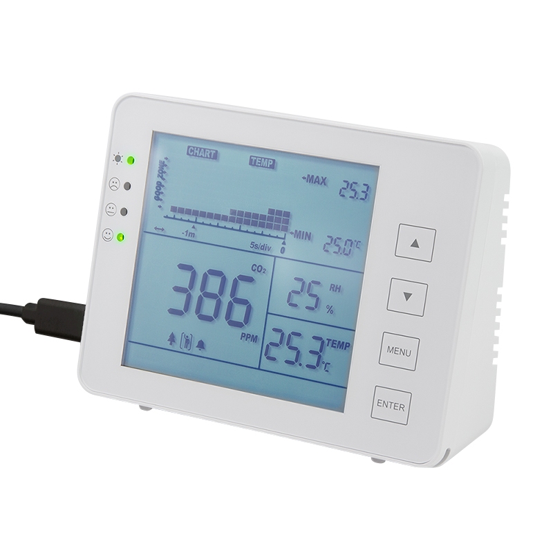 2direct CO2-Messgerät mit Ampel Temperatur- & Luftfeuchtigkeitsanzeige