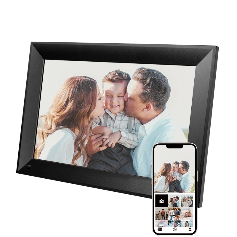 2direct Digitaler Bilderrahmen LCD 10,1" Uhale App 2,4 Ghz WiFi schwarz