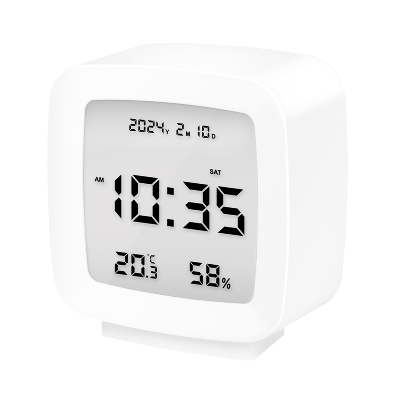 2direct Digitaler Wecker Temperatur Luftfeuchtigkeit Snooze-Funktion weiß