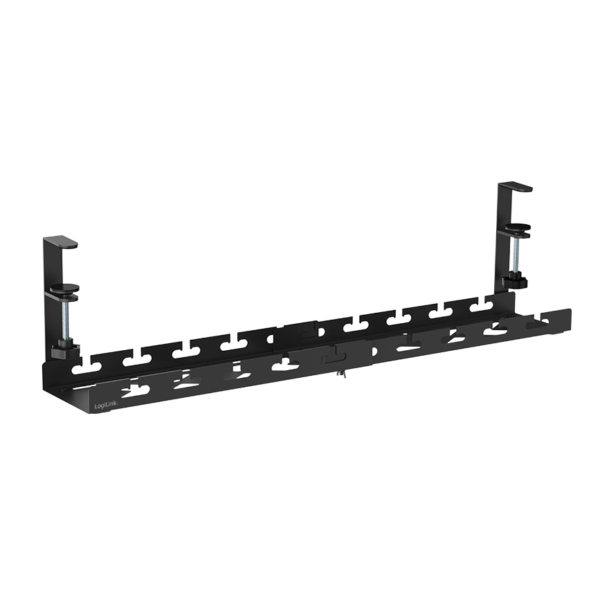 2direct Kabelrinnen-Organizer Untertischmontage klemmbar ausziehbar Metall schwarz