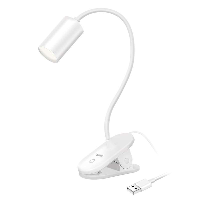 2direct LED-Klemmleuchte 4000 K 200 lm 360° flexibler Hals 3-stufige Helligkeit Touch-Bedienung Weiß