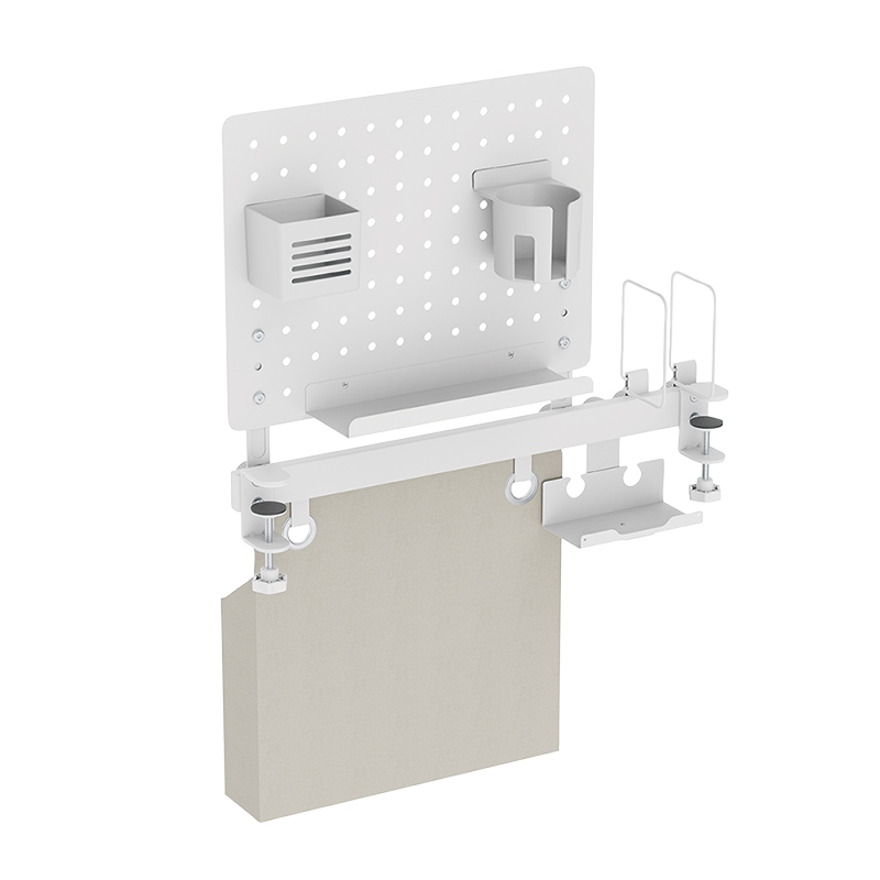 2direct Lochplatten-Büroschienenorganizer/Kombination 55,7×17,2×74,5 cm bis 26 kg Weiß