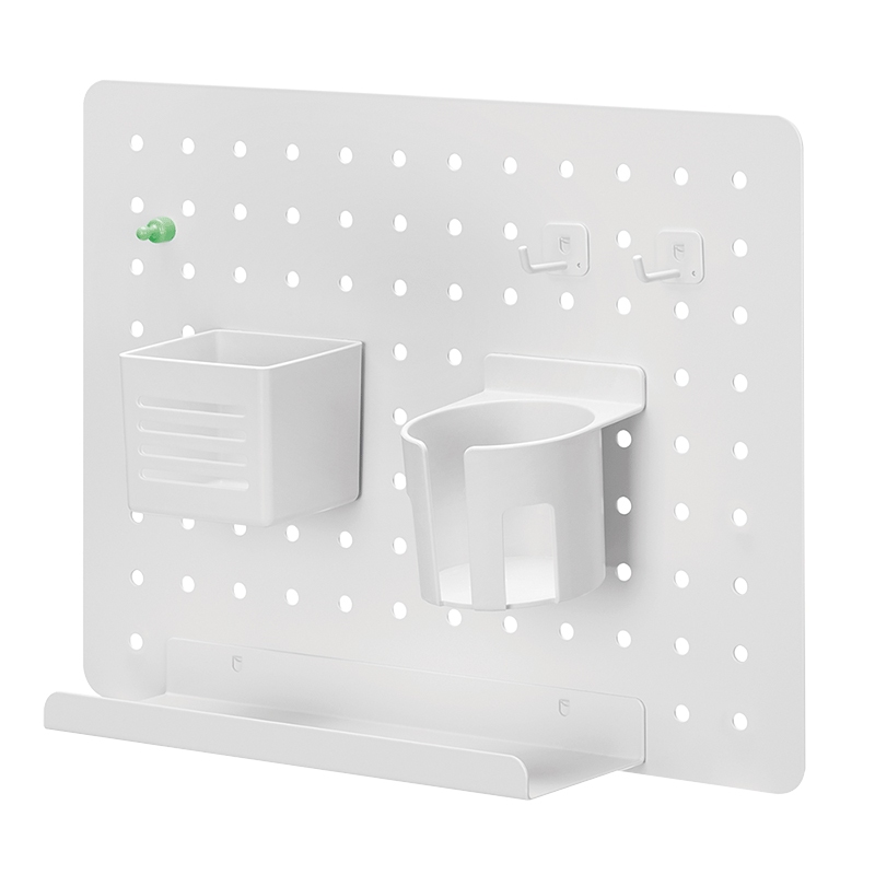 2direct Lochplatten-Organizer/Kombination Wandmontage 42 x 32 x 9,8 cm bis 5 kg Weiß