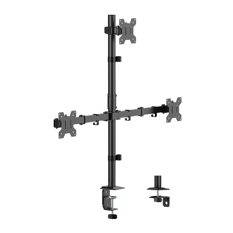 2direct Monitorhalterung 3-fach 17–27" 10 kg pro Arm Armlänge je 376 mm schwarz