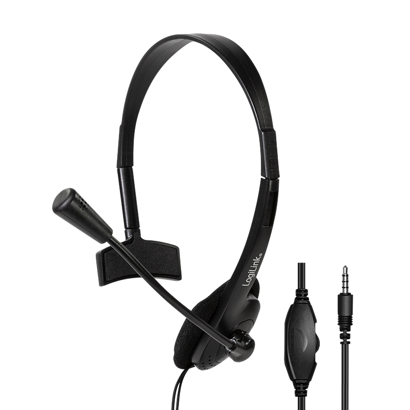 2direct Mono-Headset 1x 3,5-mm-Klinkenstecker Bügelmikrofon Eco-Box