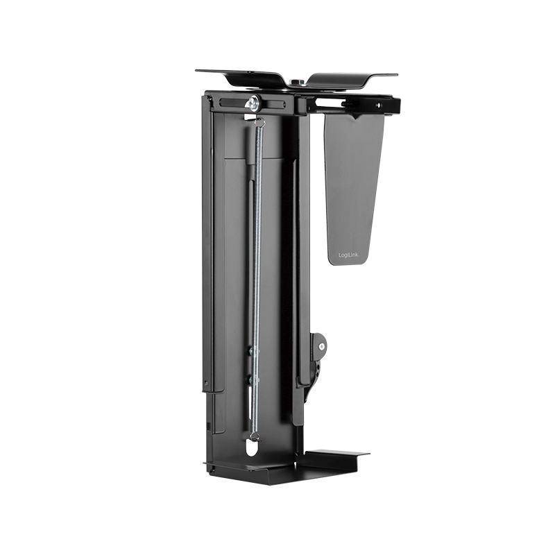 2direct PC-Tower-Halterung bis 10 kg H 300–510 mm B 88–203 mm drehbar Untertischmontage Schwarz