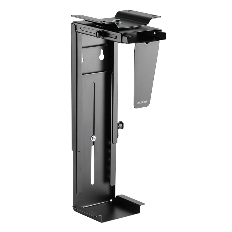 2direct PC-Tower-Halterung bis 10 kg H 300–533 mm B 88–203 mm drehbar Untertisch-/Wandmontage Schwarz