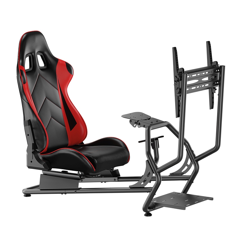 2direct Racing-Simulator Cockpit mit Monitorhalterung für 32–50" schwarz