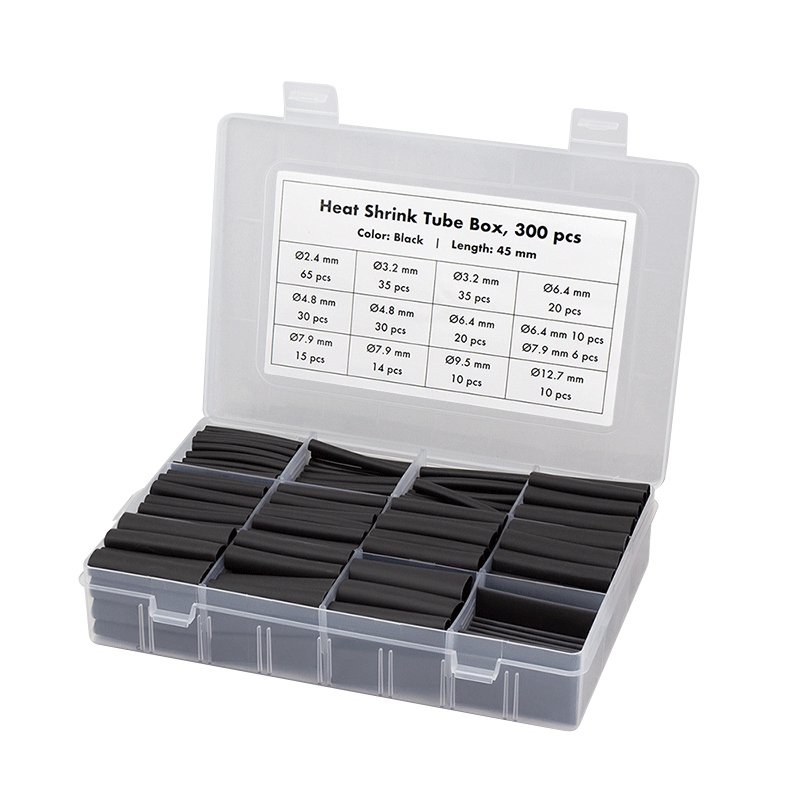 2direct Schrumpfschlauch-Set 300 stk. 45mm Länge 3:1 Schrumpfrate schwarz