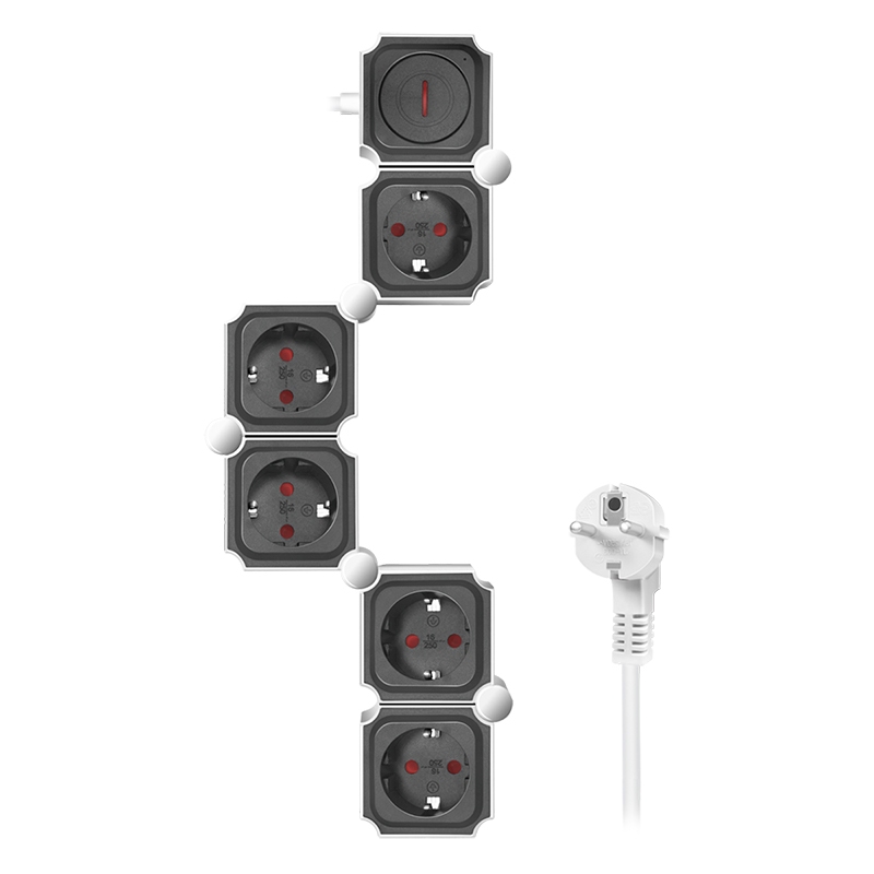2direct Steckdosenleiste 5-fach 5x CEE 7/3 flexibel 1,5 m