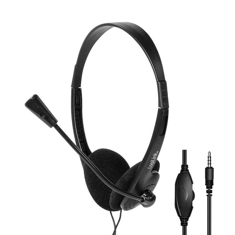 2direct Stereo-Headset 1x 3,5-mm-Klinkenstecker Bügelmikrofon Eco-Box