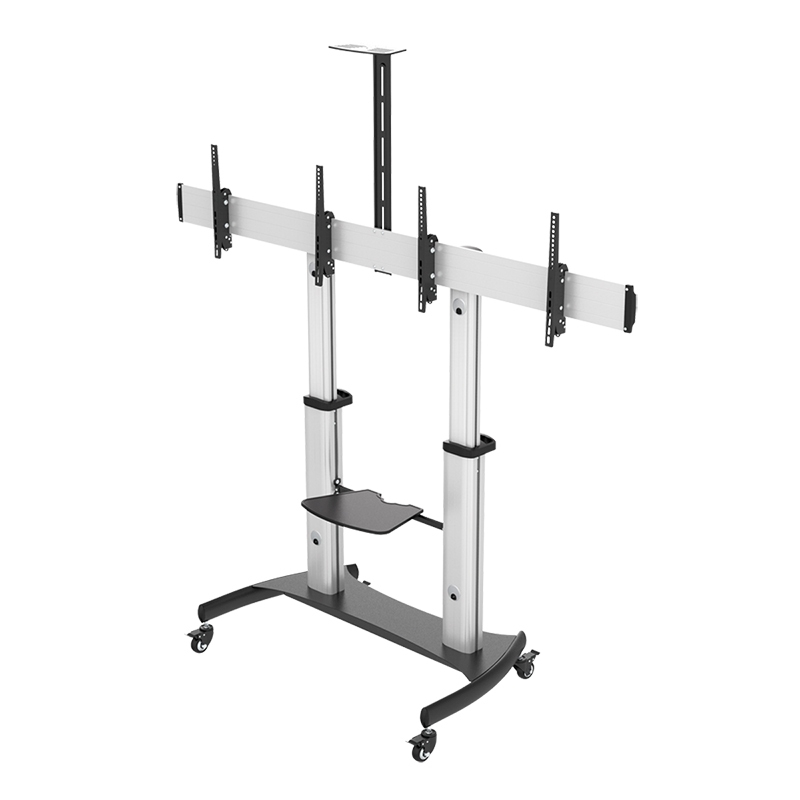 2direct TV-/Monitorwagen 2-fach 37–60" je 50 kg höhenverstellbar