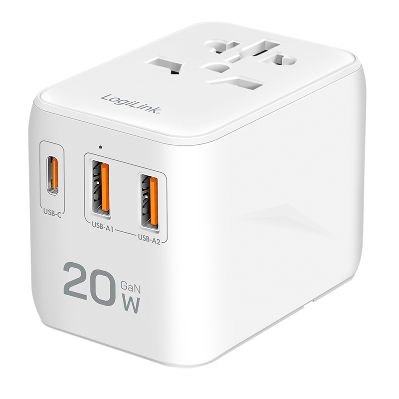 2direct Universal-Reisenetzteil 20 W (PD) GaN 4x-Anschlüsse Weiß