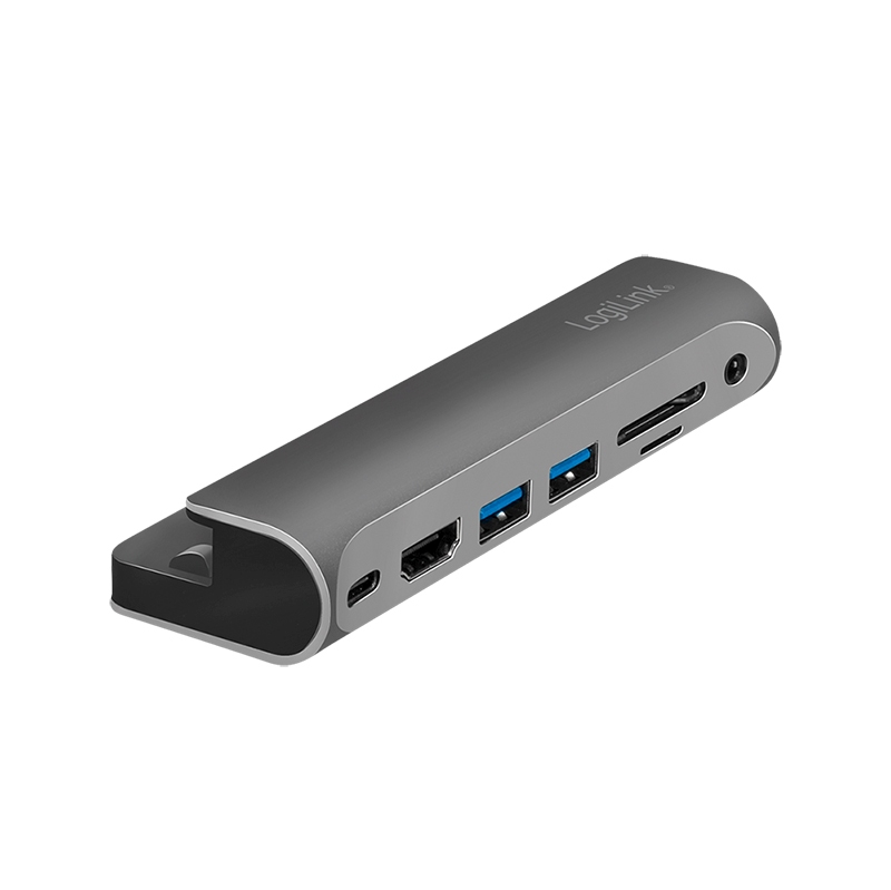 2direct USB 3.2 Gen 1 Dockingstation 7-Port USB-C PD silber/schwarz