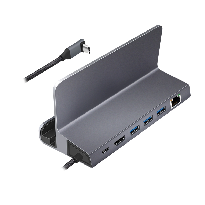 2direct USB 3.2 Gen1 Dockingstation und Halterung 6-Port USB-C PD Aluminium silber