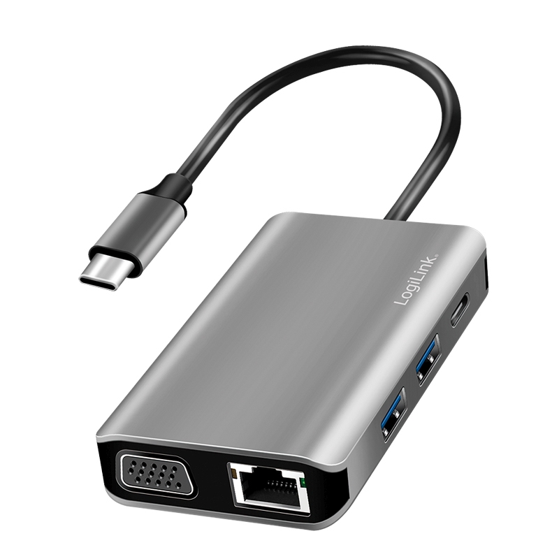 2direct USB 3.2 Gen1-Dockingstation USB-C 7-Port PD Space-Grau