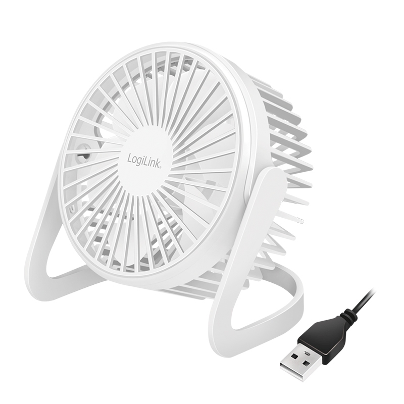 2direct USB-Schreibtischventilator 12,7 cm 30 dB weiß