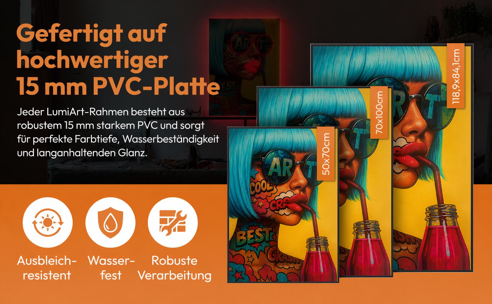 LumiArt LED Wandbild mit Farbwechsel-Effekten