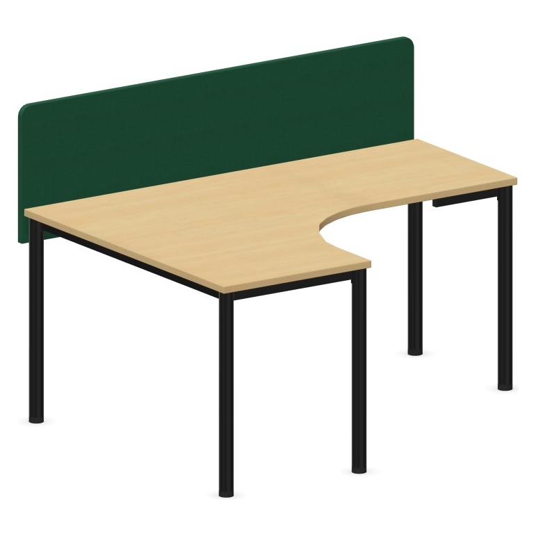 Nowy Styl Eckschreibtisch E10 Rundrohr 4-Fuß mit Sicherschutz