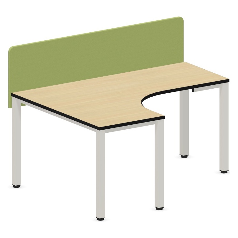 Nowy Styl Eckschreibtisch E10 Quadratrohr 4-Fuß mit Sichtschutz