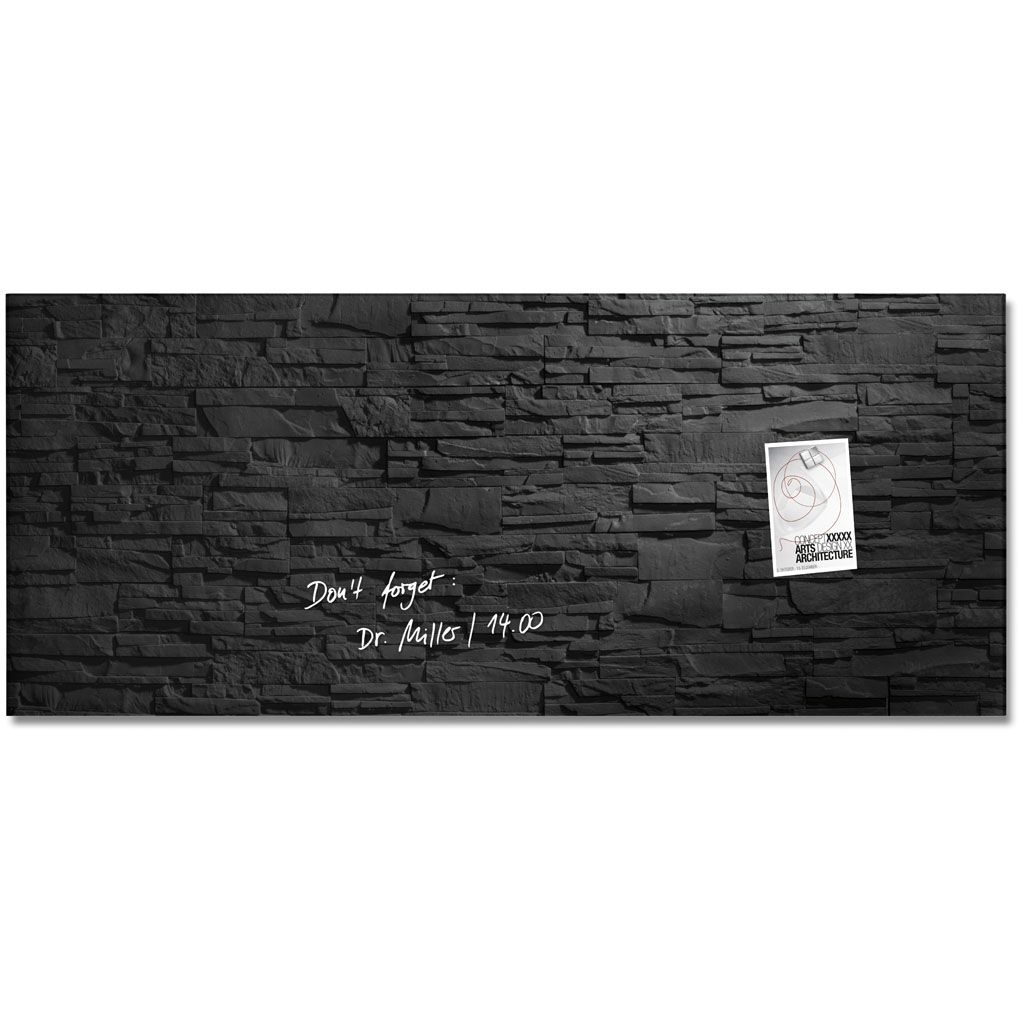 Sigel Glas-Magnettafel Artverum 130 x 55 x 1,5 cm - Schiefer-Stone