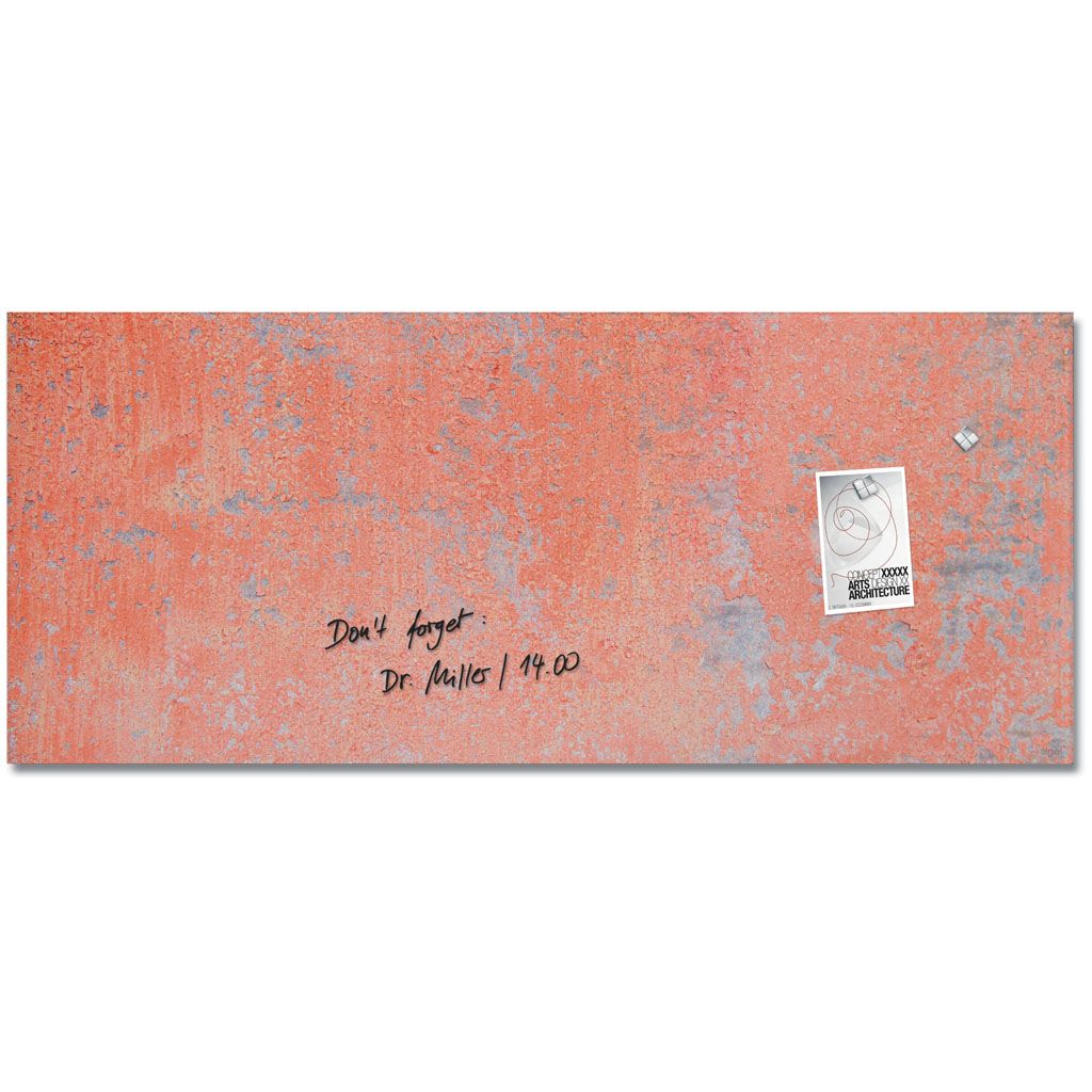 Sigel Glas-Magnettafel Artverum 130 x 55 x 1,8 cm - Red Wall matt