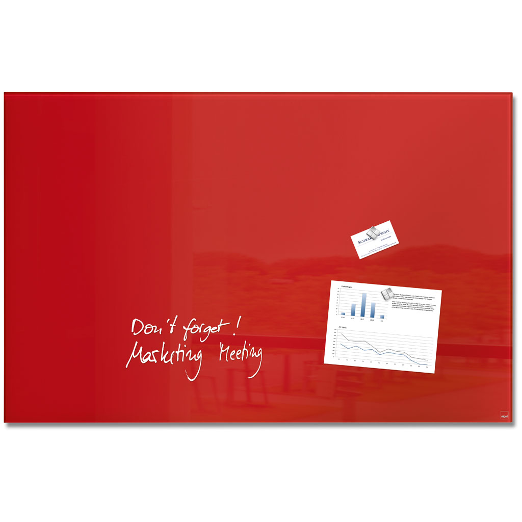 Sigel Glas-Whiteboard Artverum 100 x 65 x 1,5 cm - Rot