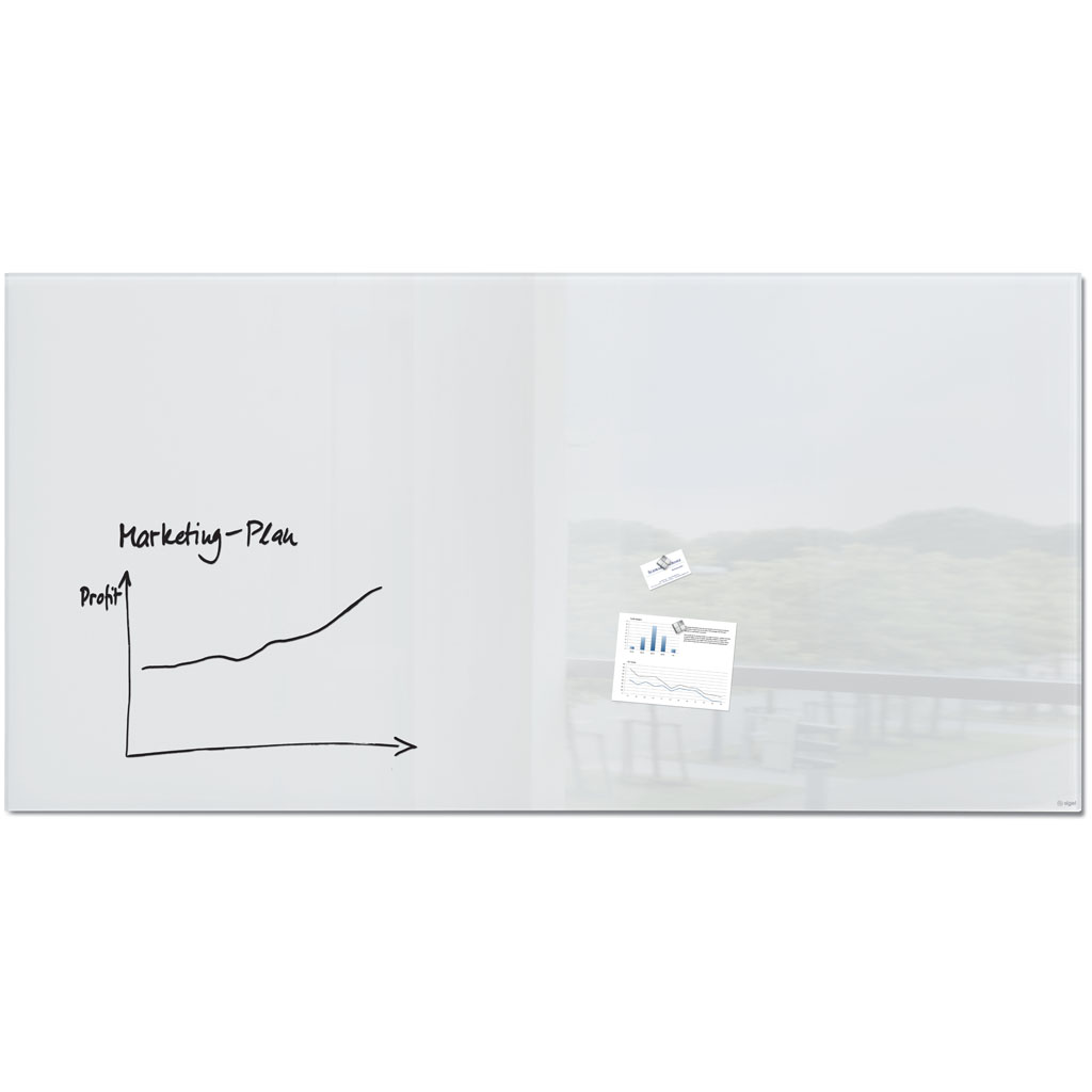 Sigel Glas-Whiteboard Artverum 200 x 100 x 1,8 cm - Super-Weiß