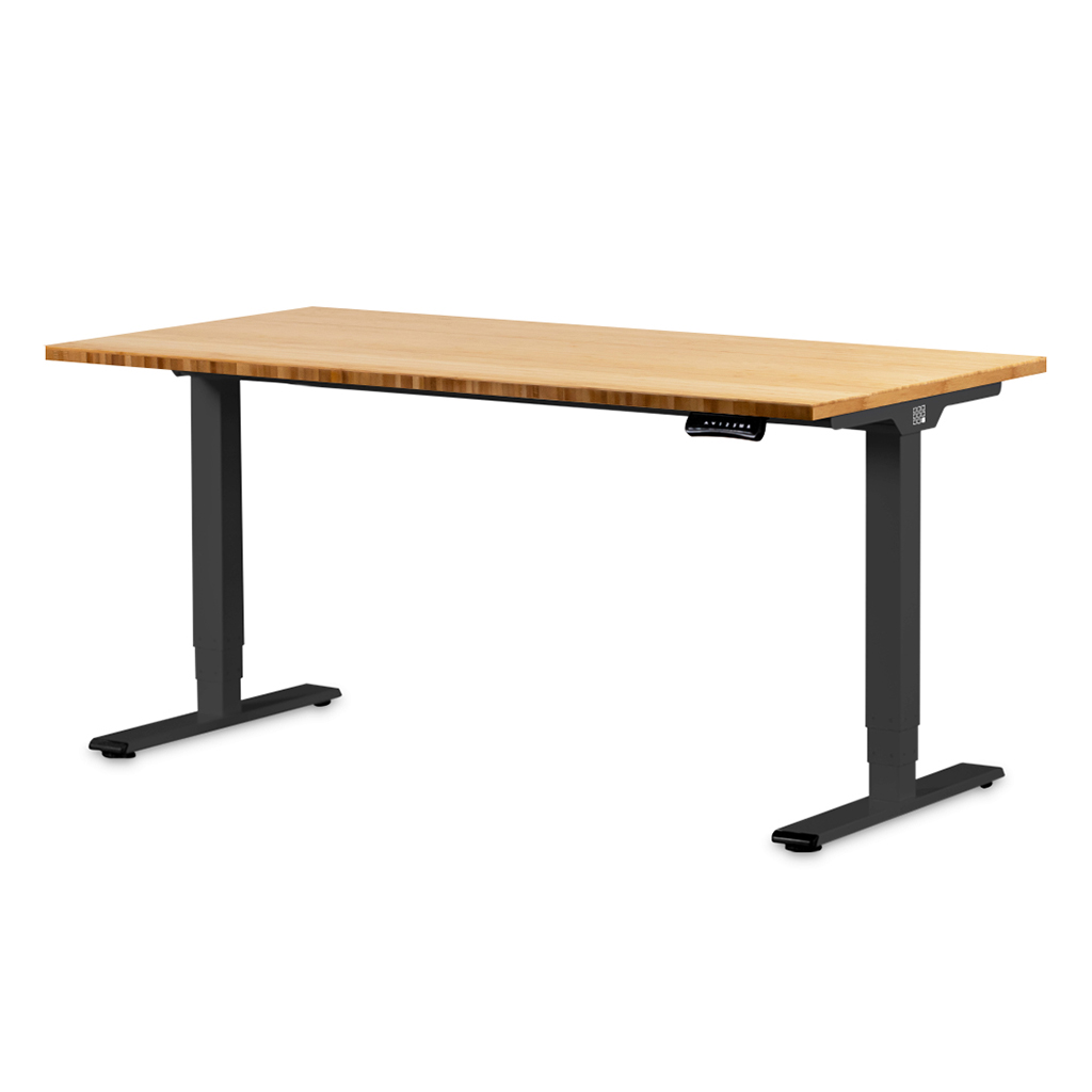 Büromöbel Experte Stayble Bambus Schreibtisch, 140-180 cm, elektrisch höhenverstellbar, 2 Motoren