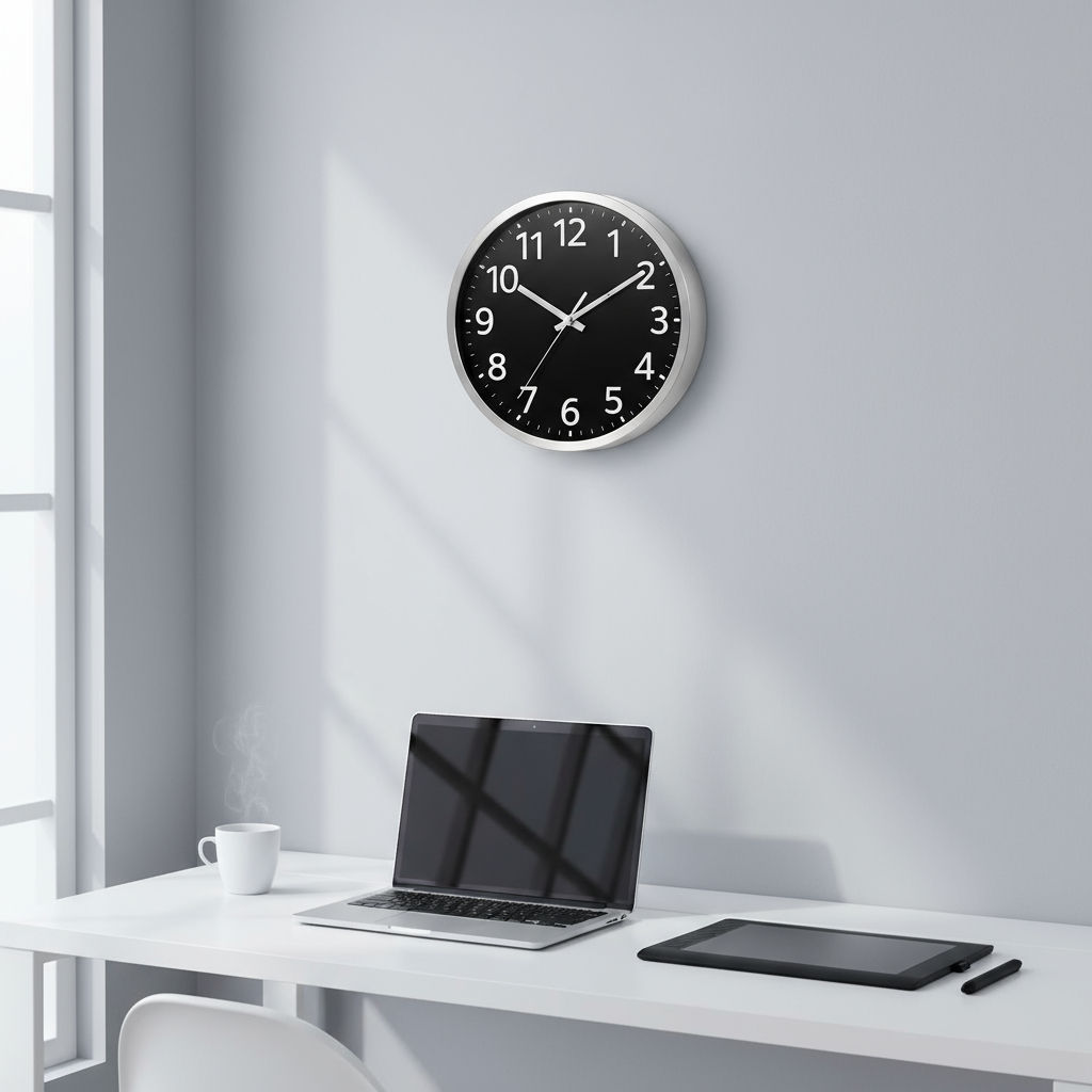 Stilvolle Uhr an der Büro-Wand
