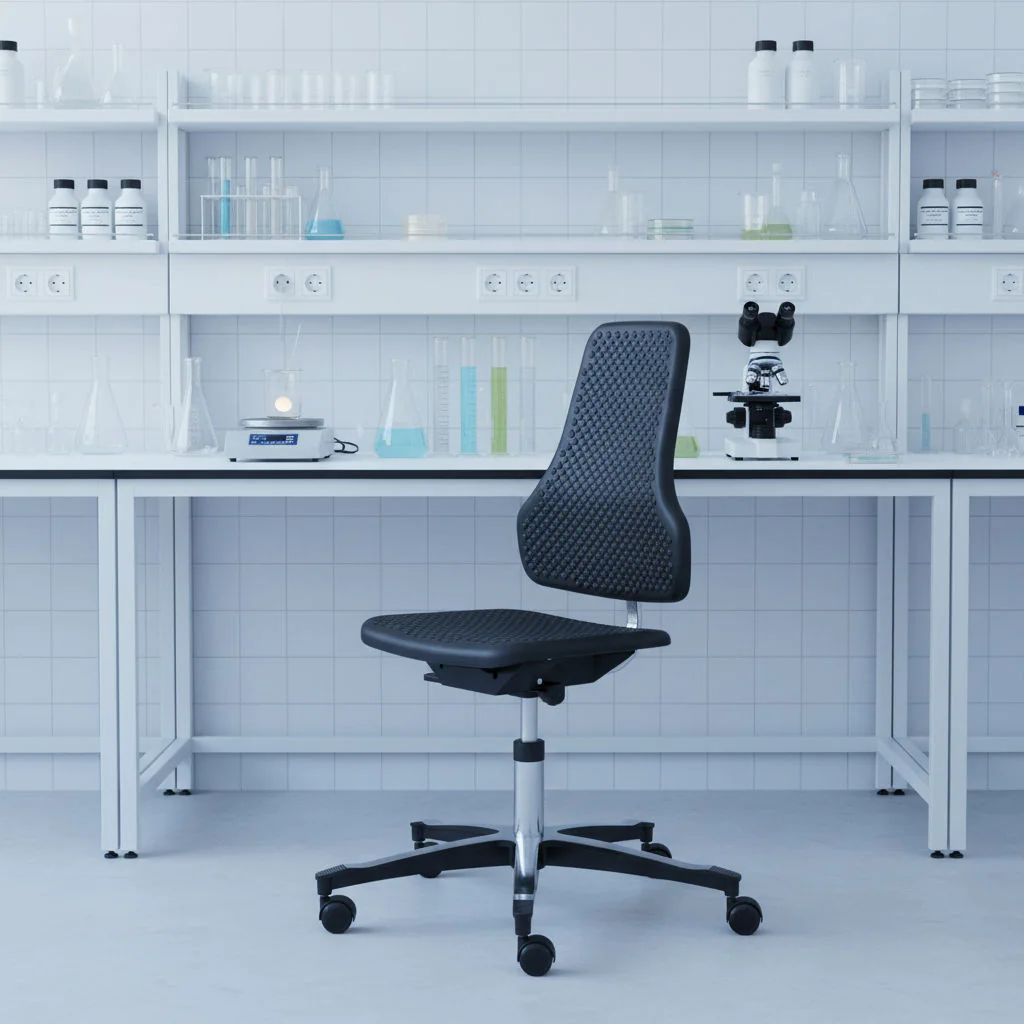 Dauphin Tec Profile XS Arbeitsstuhl mit robuster PU-Garnitur in Schwarz