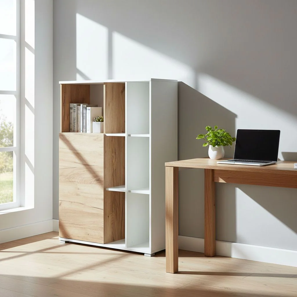 Aktenschrank 4195 Lioni - Weiß/Navarra-Eiche von BME home - Produktbild 4 von 4