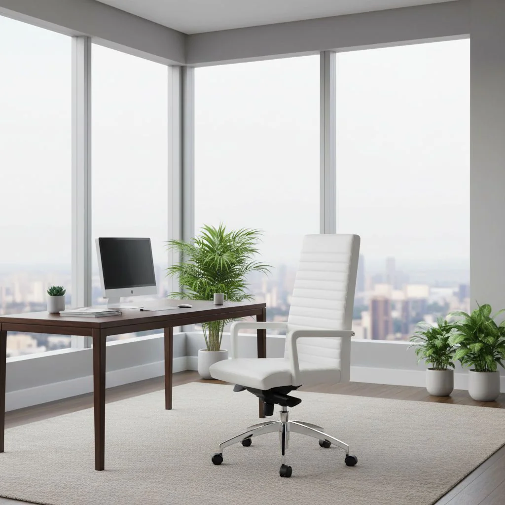 Bürostuhl Chefsessel LENGA Leder weiß - HJH-660936