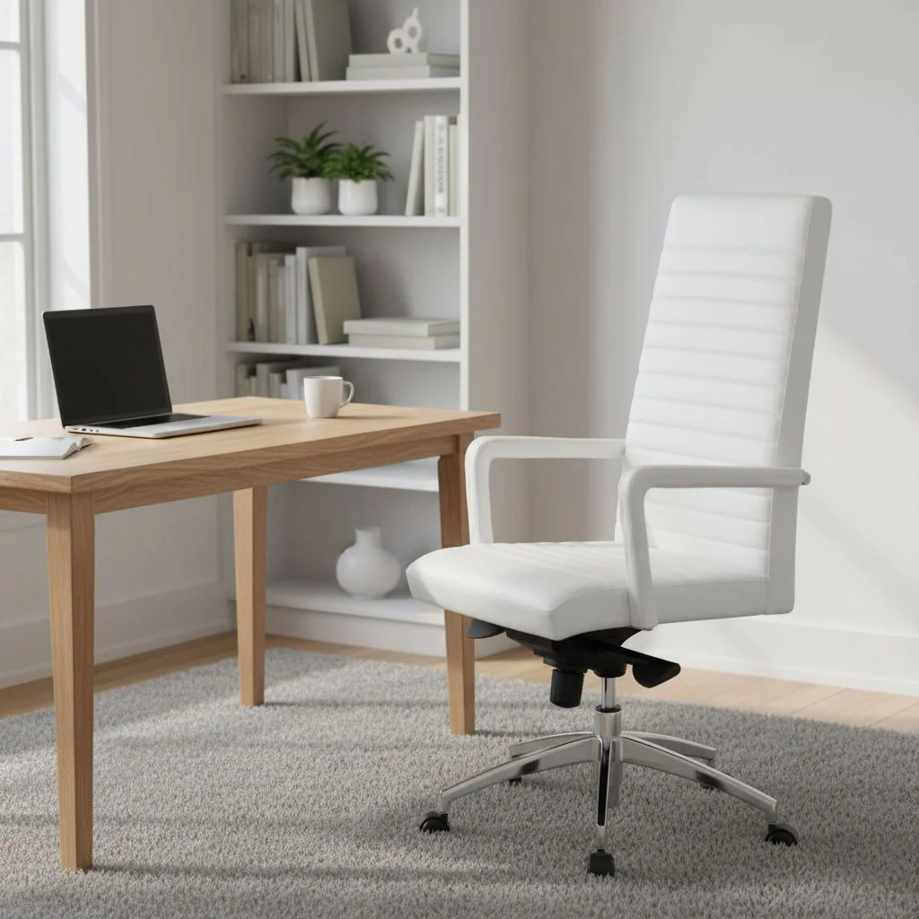 Bürostuhl Chefsessel LENGA Leder weiß von HJH - Produktbild 5 von 7