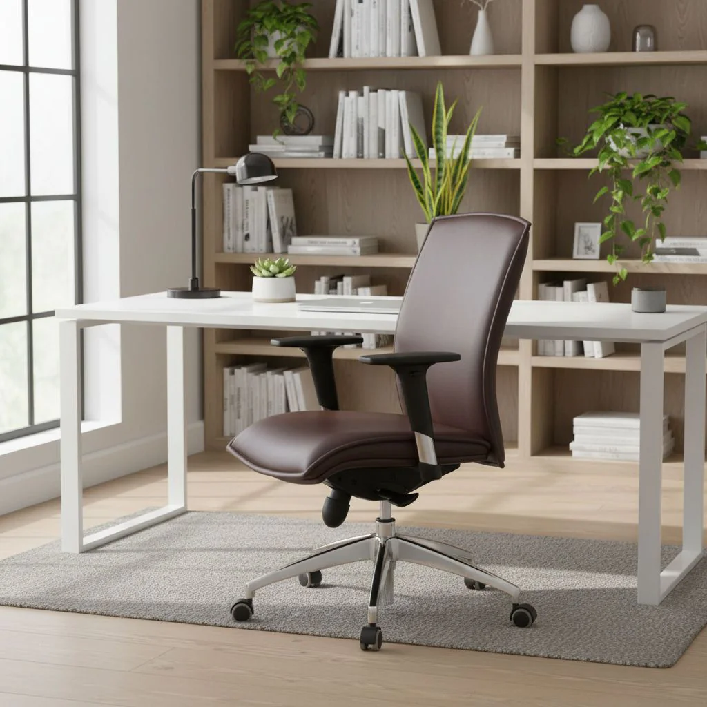 Bürostuhl Chefsessel MURANO 10 Leder dunkelbraun - HJH-600140