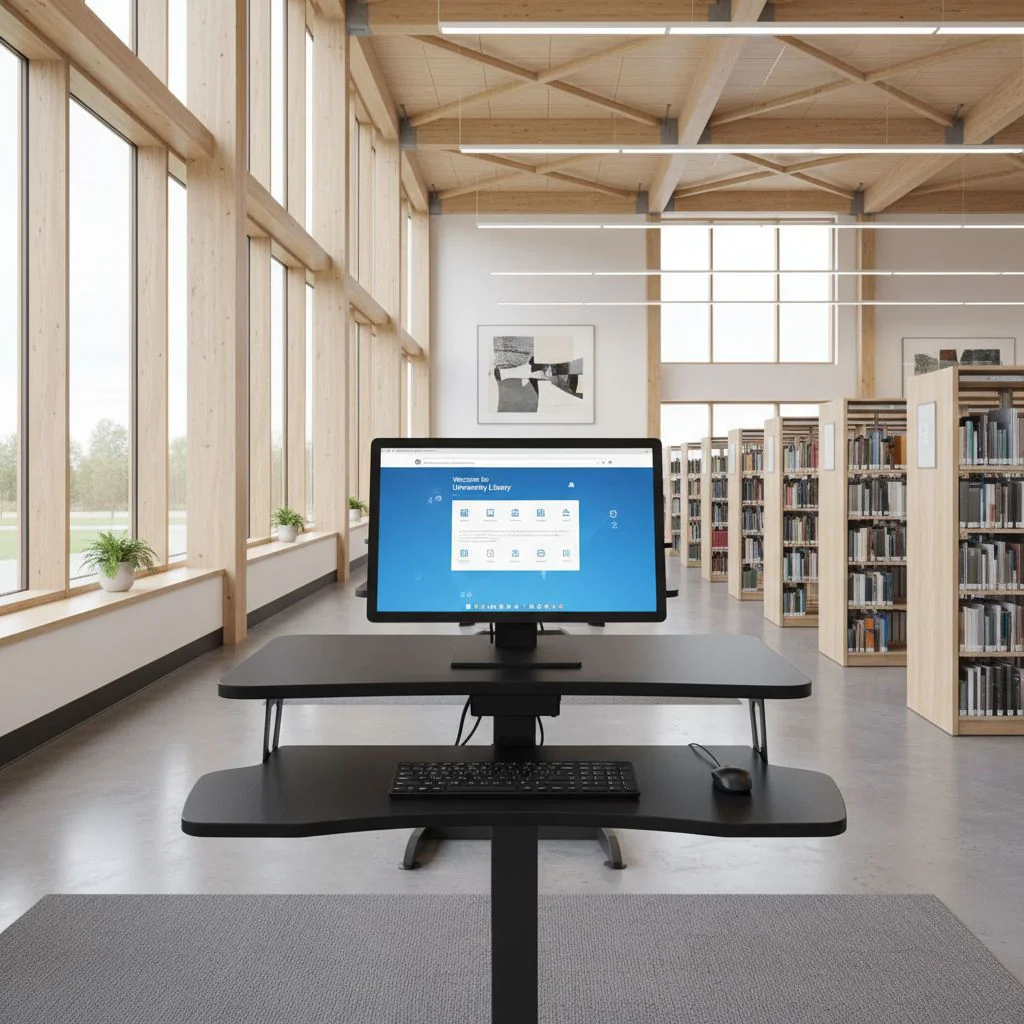 Elektrisch verstellbarer Sitz-/Steh-Arbeitsplatz 1 Motor von LogiLink - Produktbild 3 von 17
