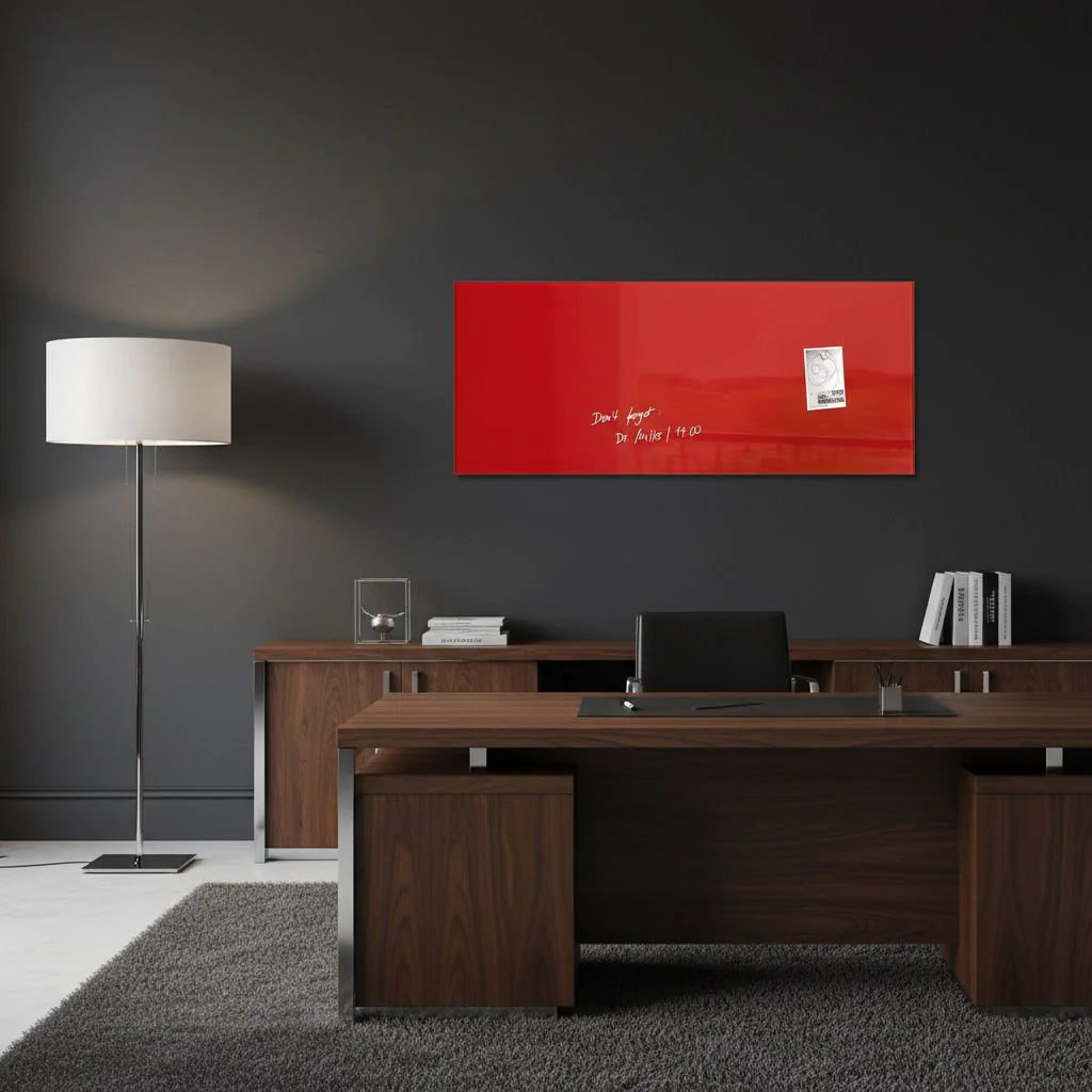 Glas-Magnettafel Artverum 130 x 55 x 1,5 cm - Rot von Sigel - Produktbild 4 von 5