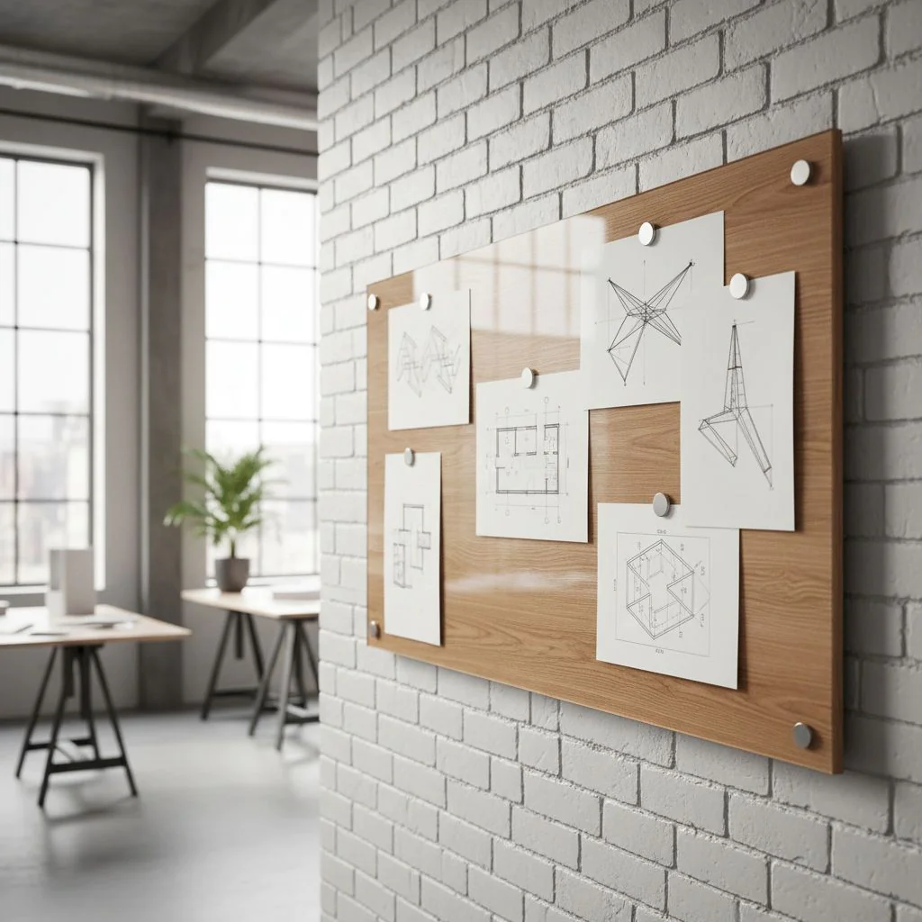 Glas-Magnettafel Artverum 130 x 55 x 1,5 cm - Natural-Wood von Sigel - Produktbild 4 von 5